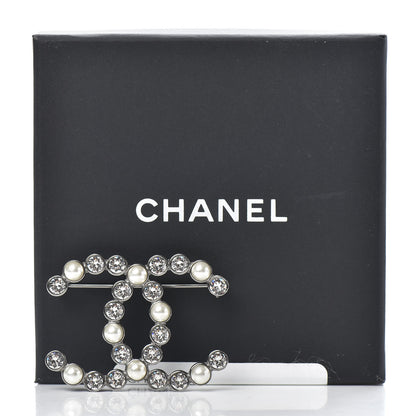 Chanel Pearl Crystal Bright Young Things CC Brooch Silver 5 of 5