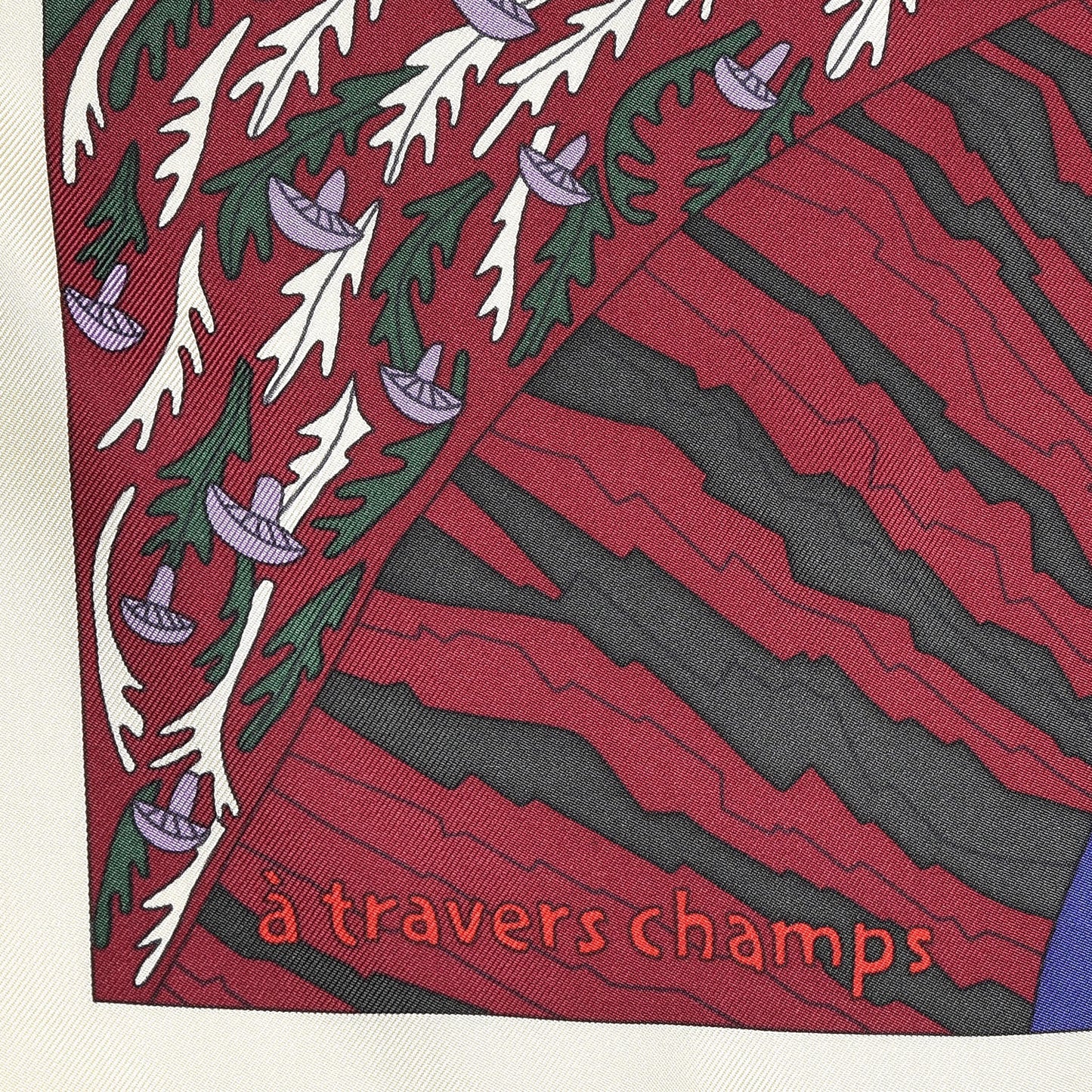 Silk A Travers Champs Scarf 90 Rouge Violet Vert