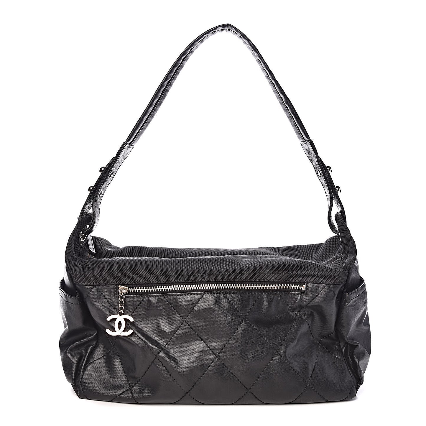 Coated Canvas Paris Biarritz Hobo Black