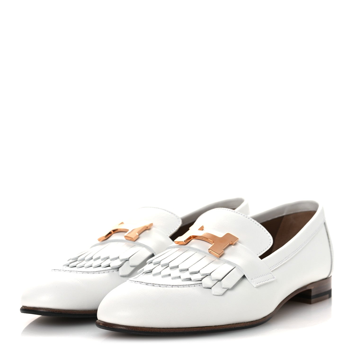 Hermes Calfskin Womens Royal Loafers 36 White 7 of 24