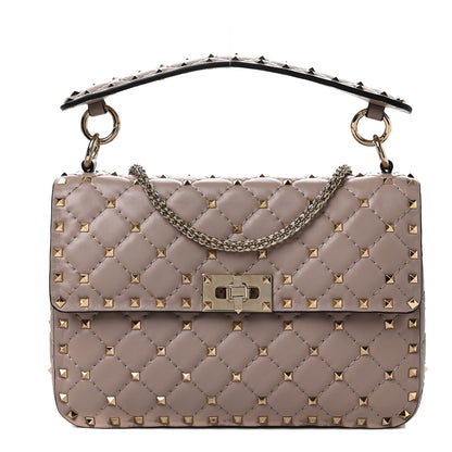 Valentino Garavani Lambskin Medium Rockstud Spike Shoulder Bag Poudre 1 of 8