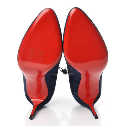 Christian Louboutin Veau Velours Eloise Booty 85 Ankle Boots 37 Bavarois 7 of 12