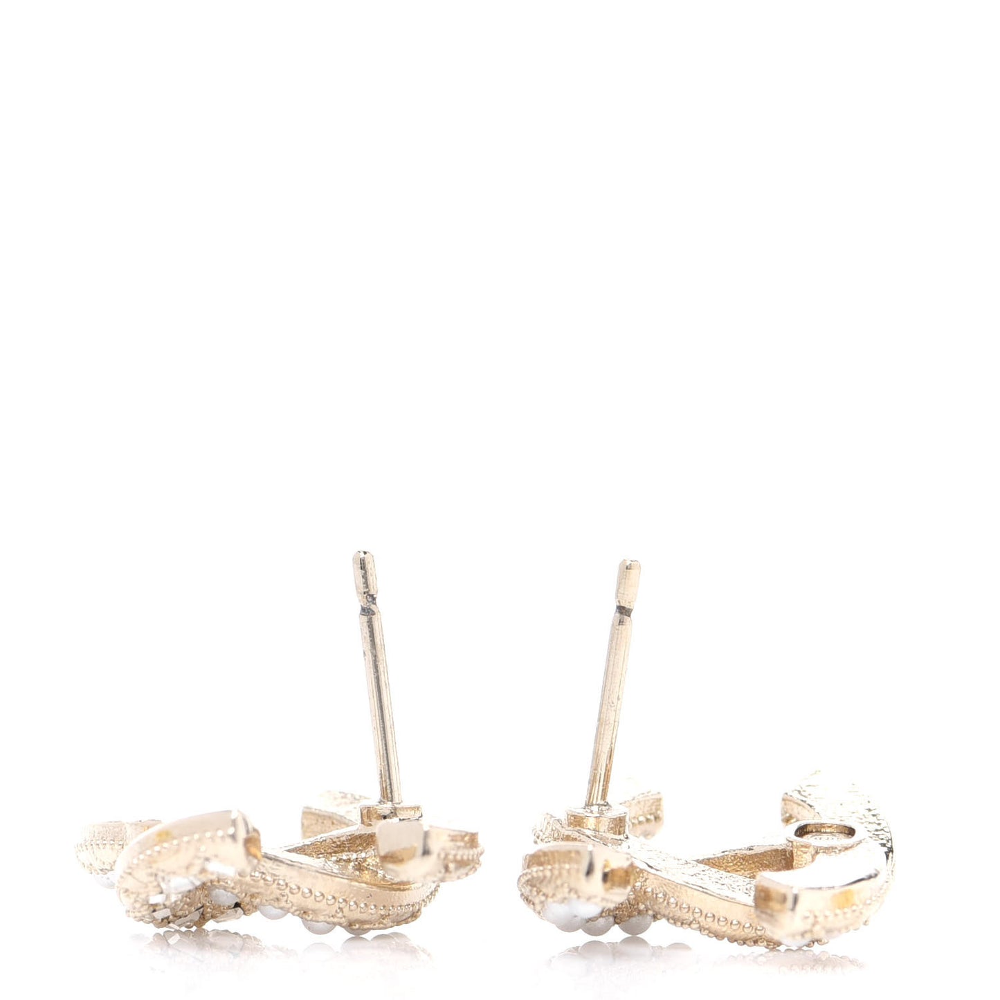 Pearl Crystal CC Earrings Gold