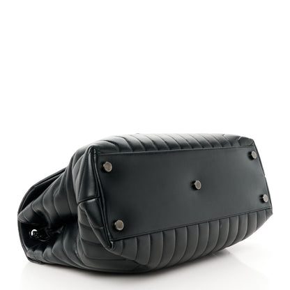 Saint Laurent Calfskin Y Quilted Monogram Monochrome Large Loulou Chain Satchel Black 4 of 13