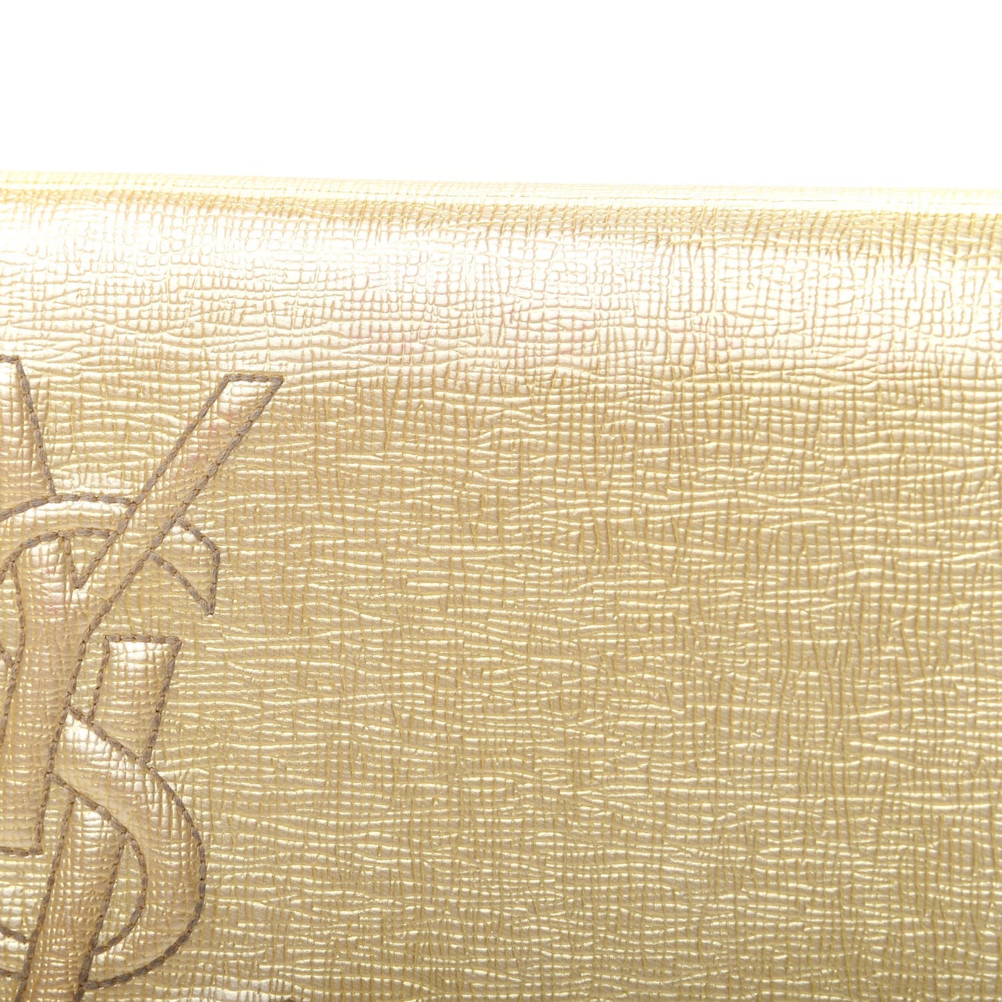 Metallic Textured Calfskin Monogram Large Belle De Jour Clutch Gold