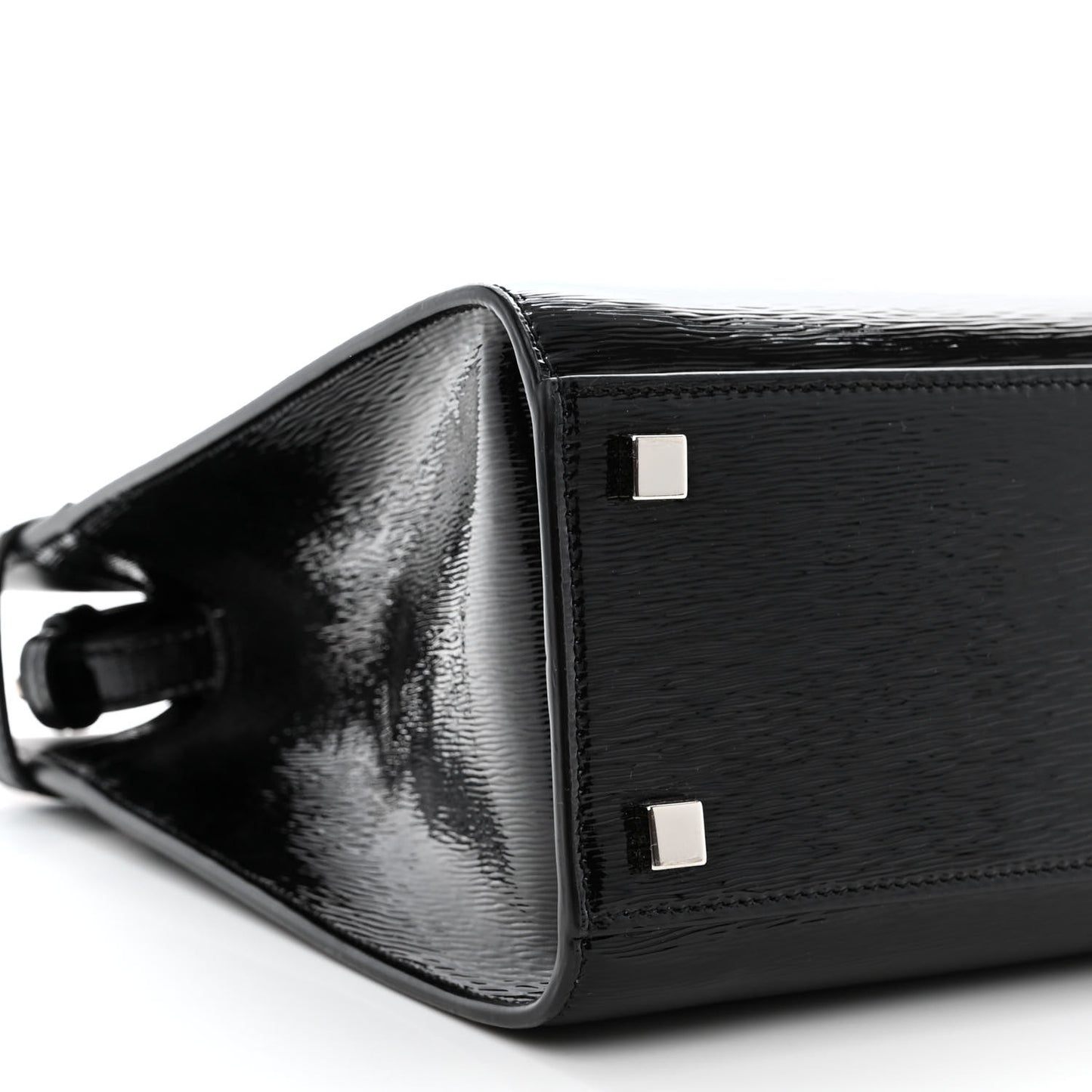 Patent Small Manhattan Shopper Tote Black
