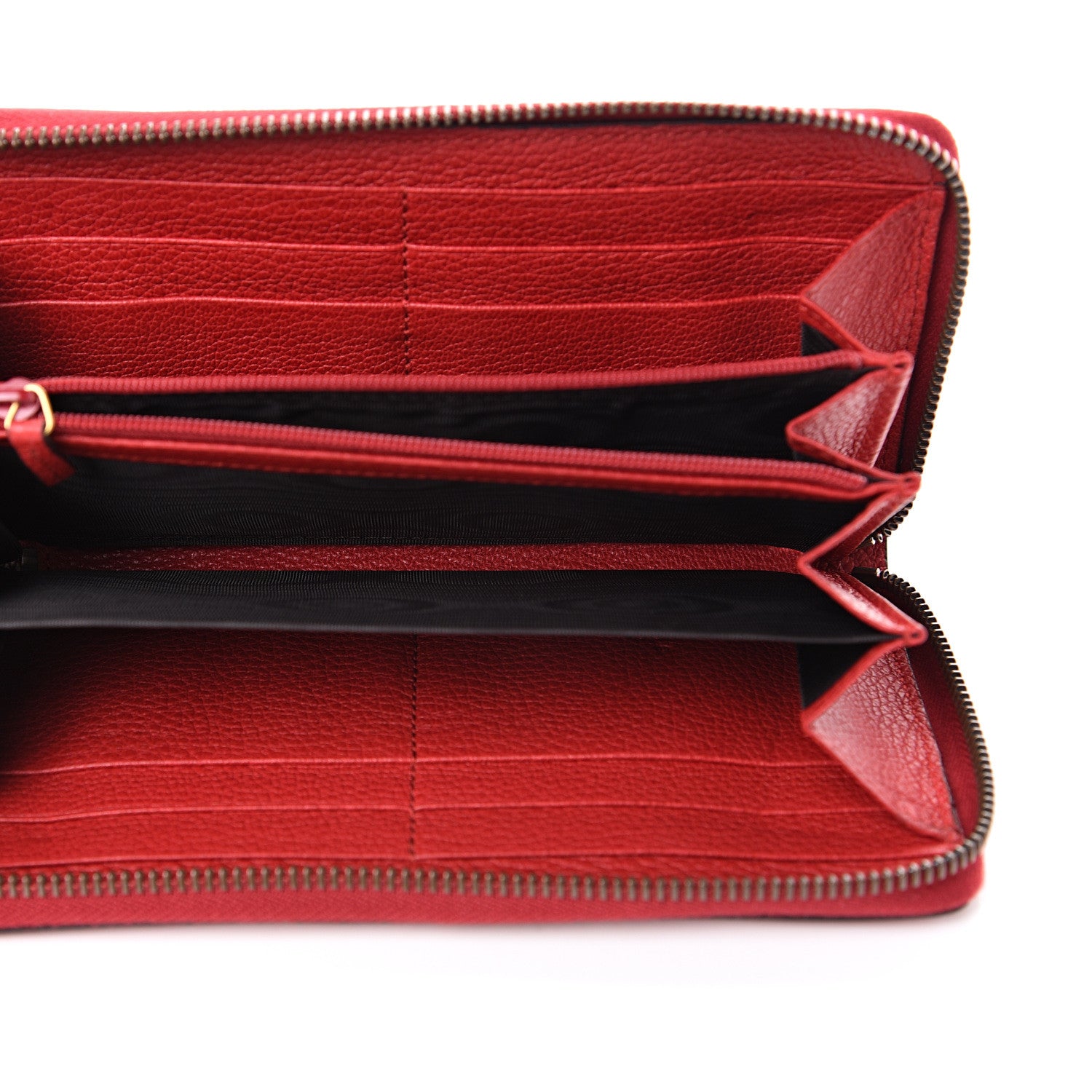 Gucci Cripto Calfskin Interlocking G Logo Zip Around Wallet Hibiscus Red Giallo Black Green Red 4 of 6