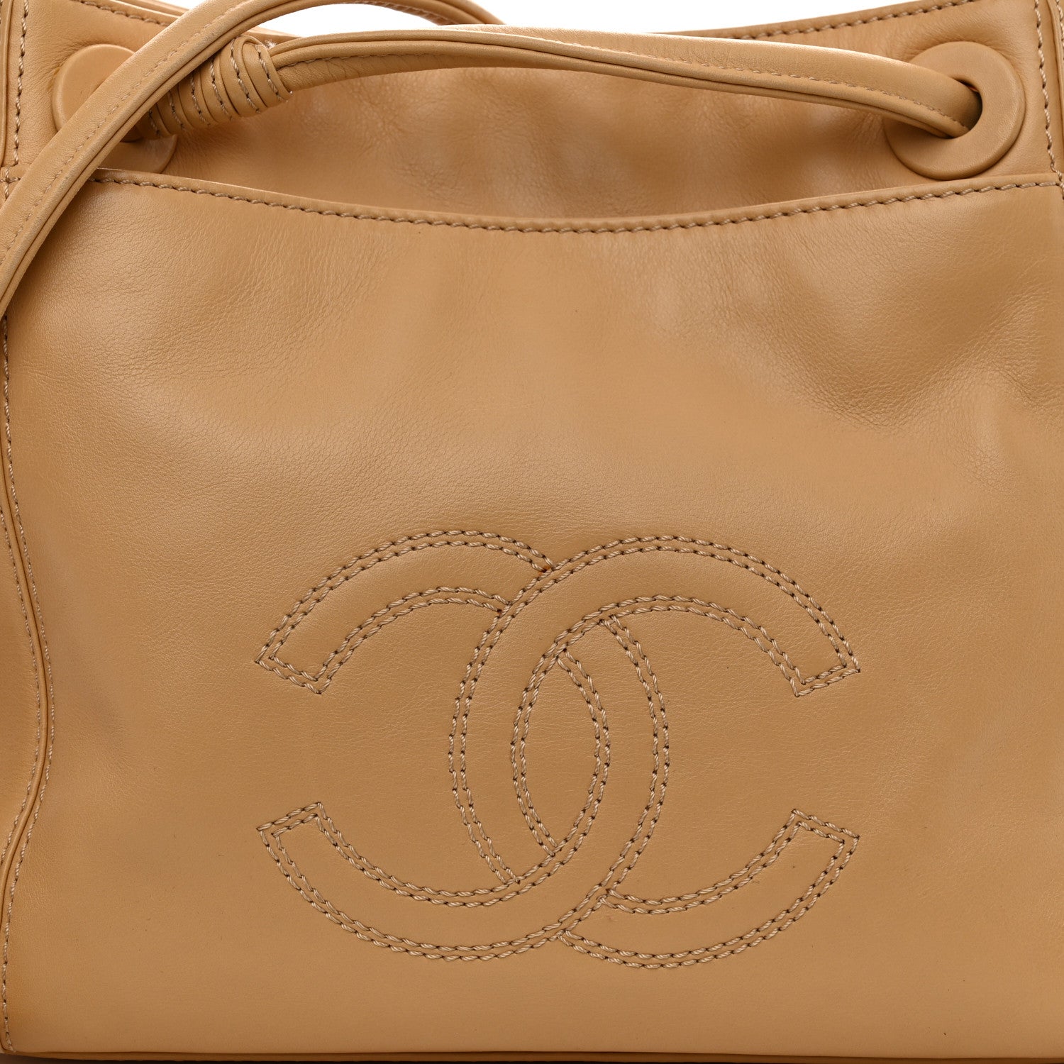 Chanel Lambskin CC Tassel Shoulder Bag Beige 8 of 13