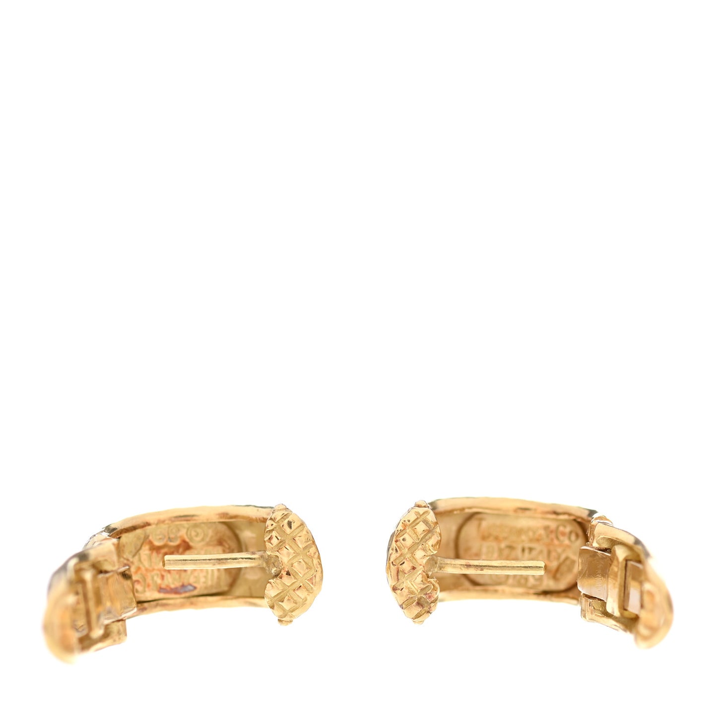 18K Yellow Gold Paloma Picasso Hammered Hoop Earrings