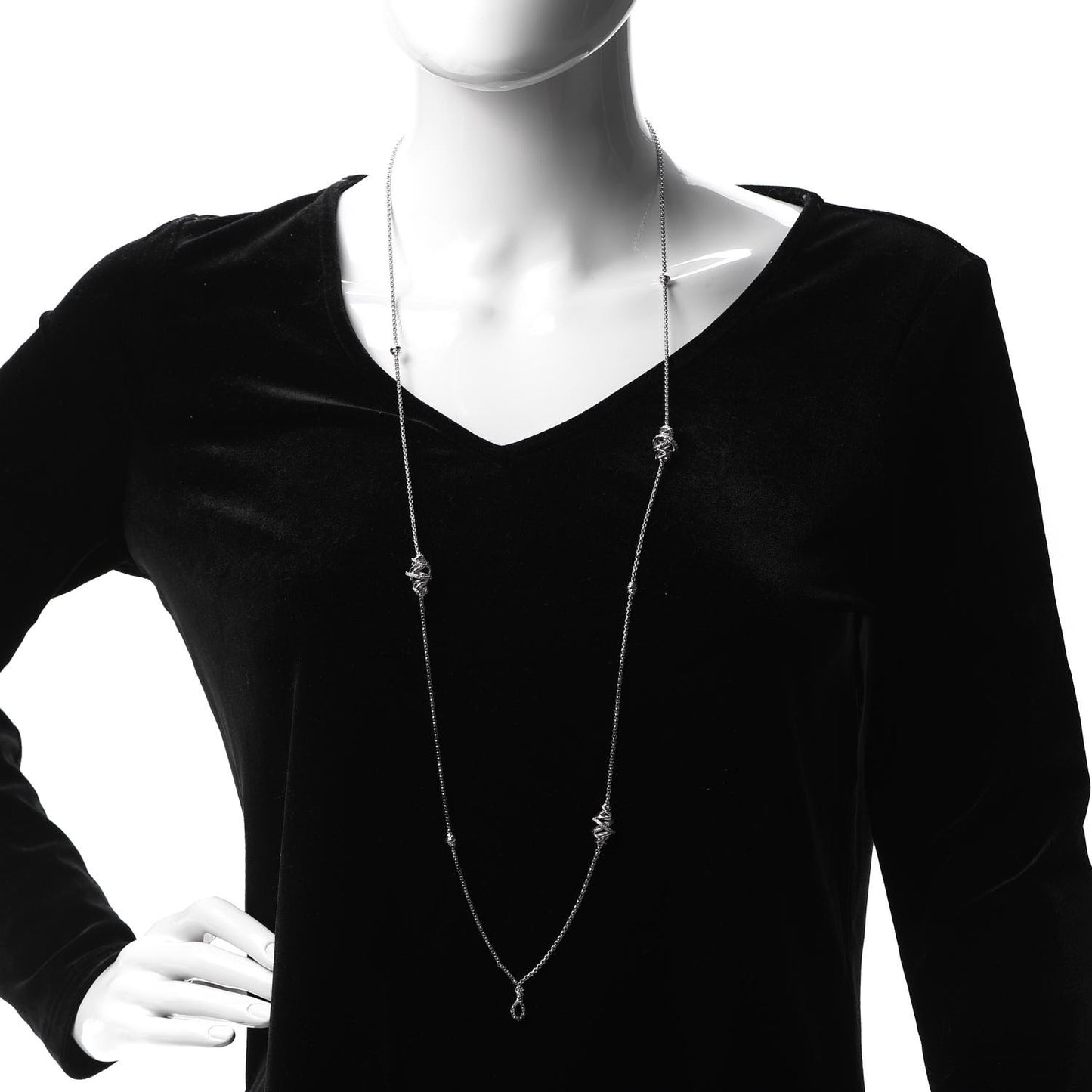 Sterling Silver Diamond Crossover Station Necklace