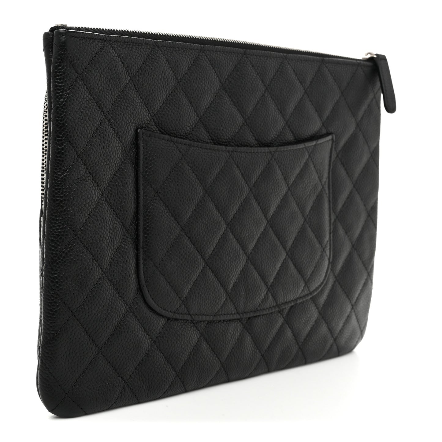 Caviar Quilted Zipped Multi Pouch Black