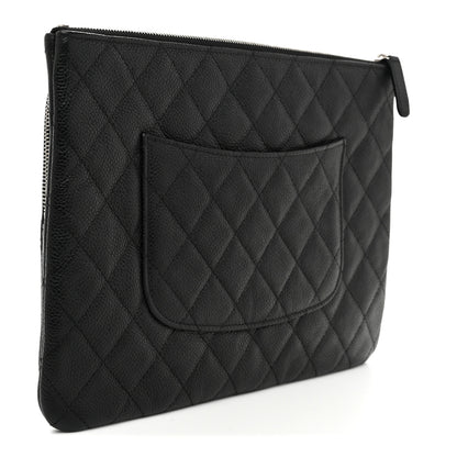 Chanel Caviar Quilted Zipped Multi Pouch Black 3 of 8