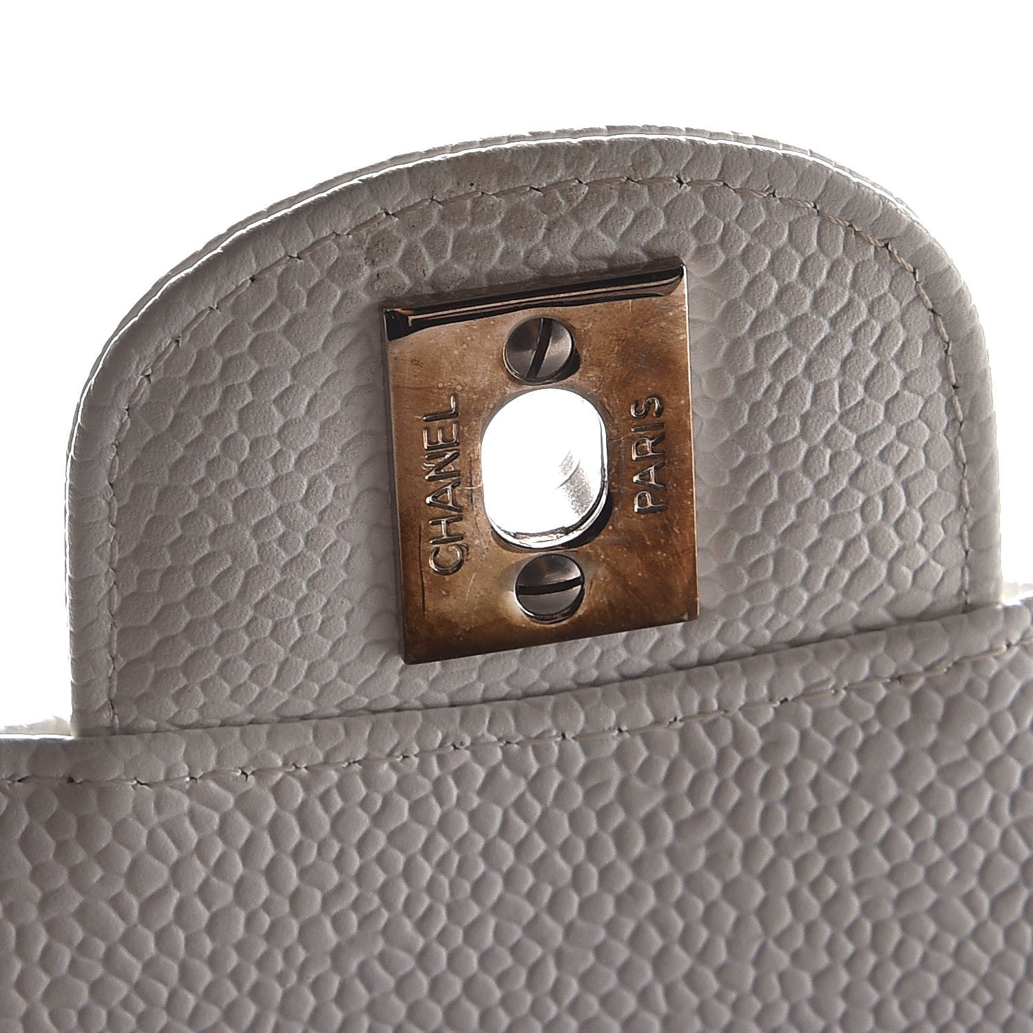 Chanel Caviar Quilted Medium Double Flap White 6 of 10