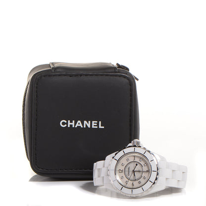 Chanel Stainless Steel Ceramic Diamond 33mm J12 Quartz Watch White 7 of 7