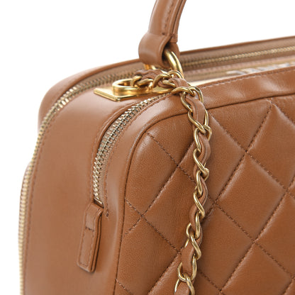 Chanel Lambskin Quilted Medium Trendy CC Bowling Bag Camel 14 of 19