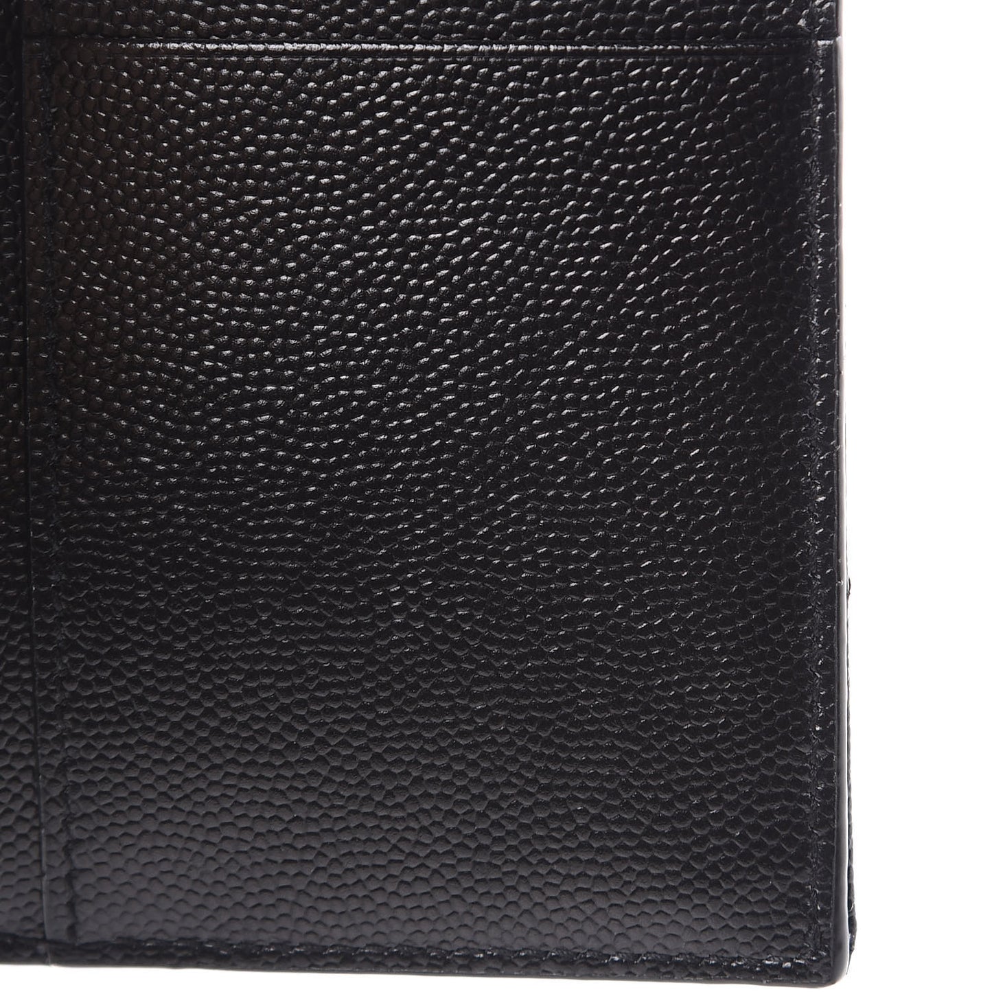 Grain De Poudre Matelasse Chevron Monogram Compact Tri Fold Wallet Black