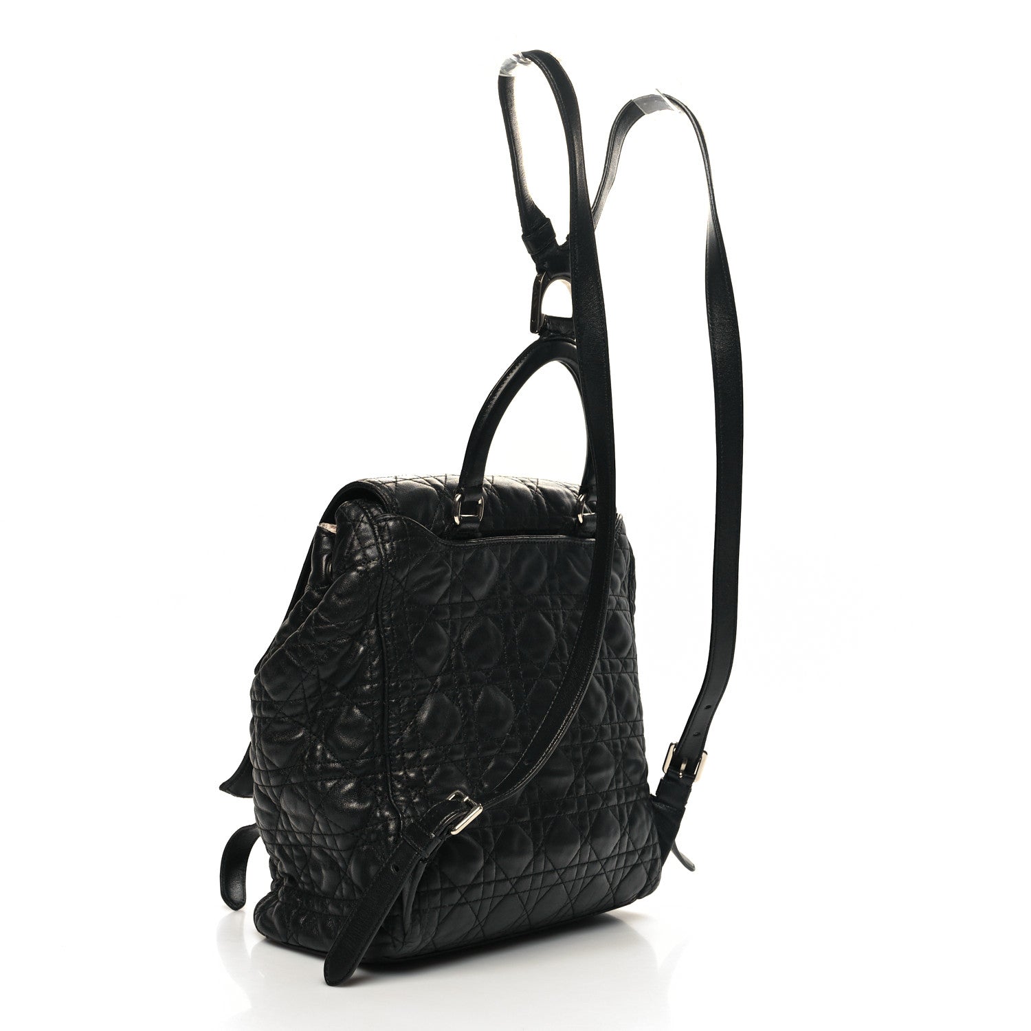 Christian Dior Lambskin Cannage Large Stardust Backpack Black 3 of 11