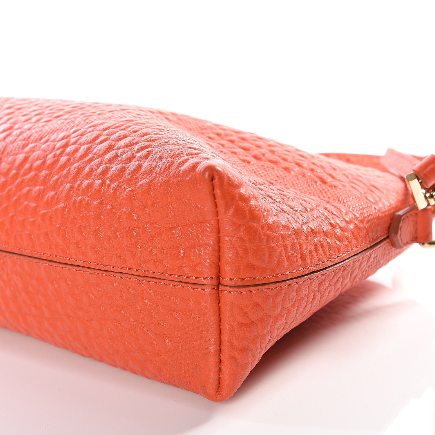 Burberry Signature Grain Calfskin Check Embossed Small Chichester Crossbody Clutch Bag Orange 7 of 10