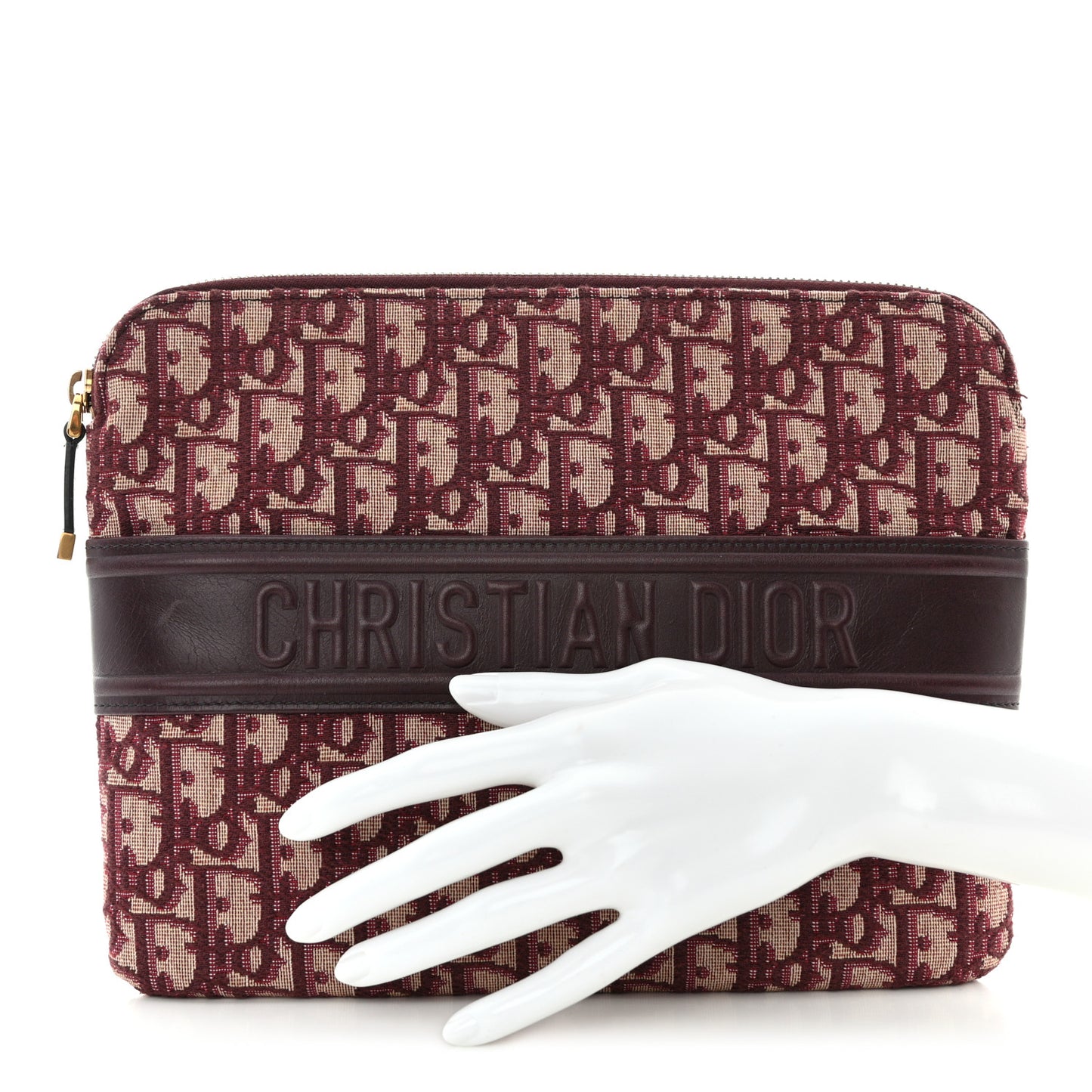 Oblique Logo Pouch Burgundy