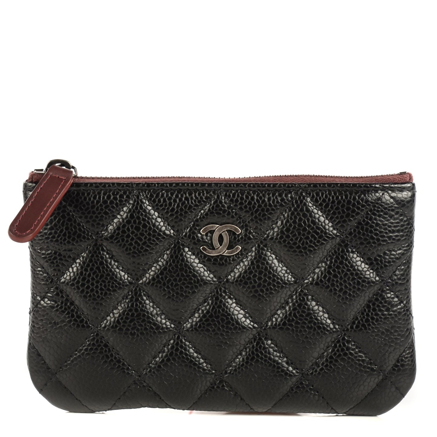 Caviar Quilted Coin Purse Case Black