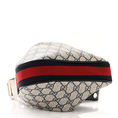 Gucci GG Supreme Monogram Textured Calfskin Web Small Attache Shoulder Bag Beige Blue 4 of 9