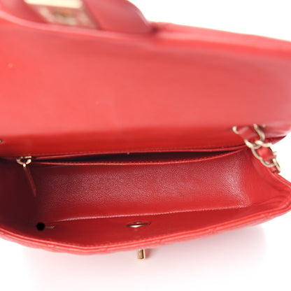 Chanel Lambskin Quilted Mini Rectangular Flap Red 5 of 10