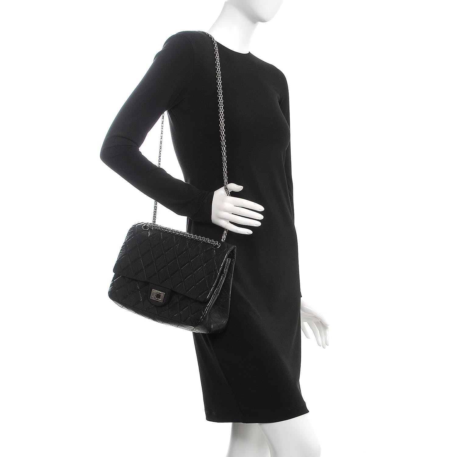 Chanel Aged Calfskin Quilted 2.55 Reissue 227 Flap Black 3 of 9