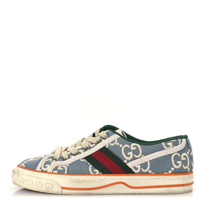 Gucci Cotton GG Monogram Web Womens 1977 Tennis Sneakers 37.5 Philod Ivory Mystic White 1 of 14