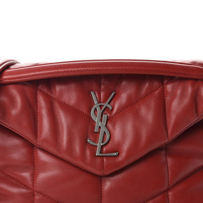 Saint Laurent Lambskin Quilted Small Loulou Puffer Monogram Chain Satchel Red 11 of 11
