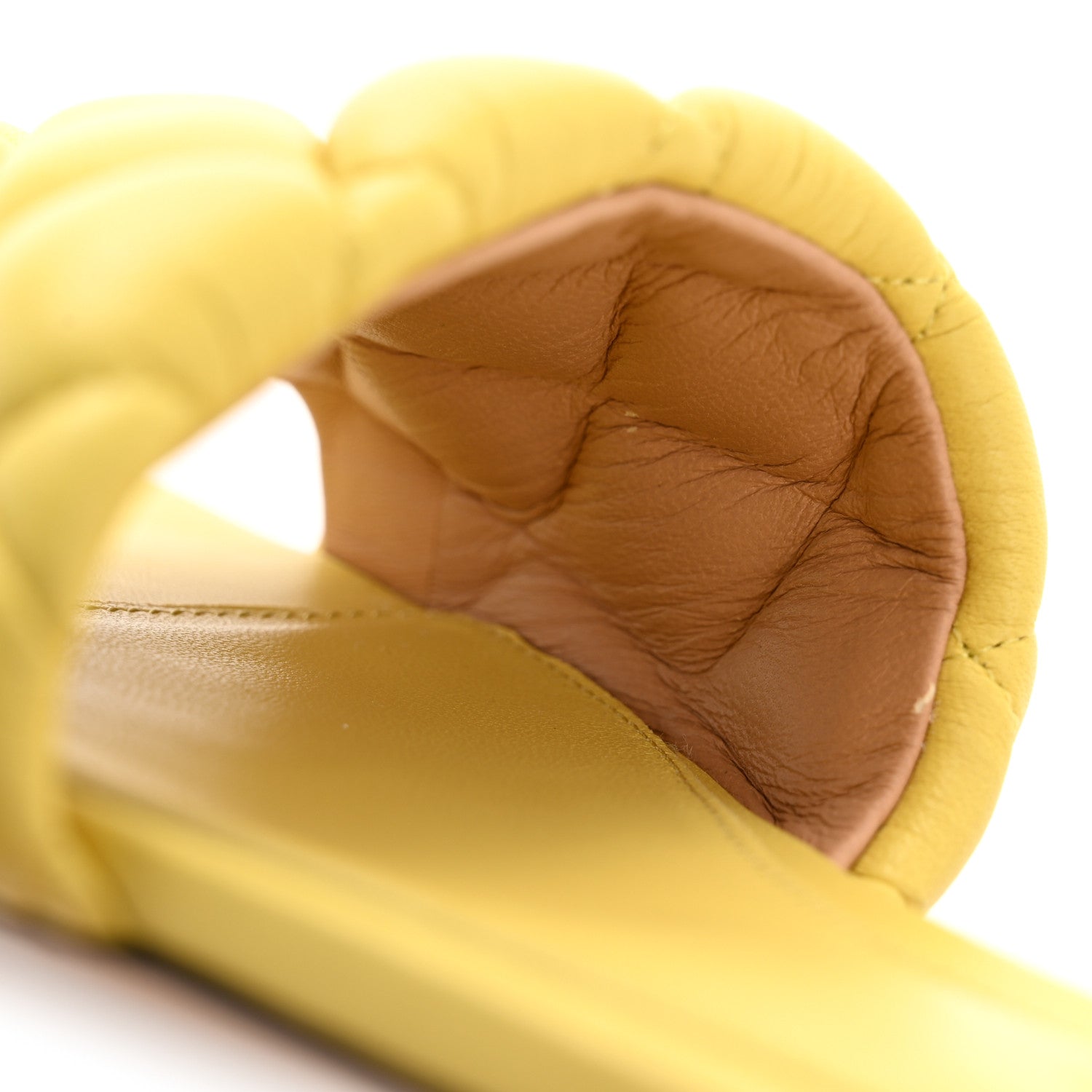 Bottega Veneta Nappa Matelasse Padded Flat Sandals 37 Pear 9 of 9