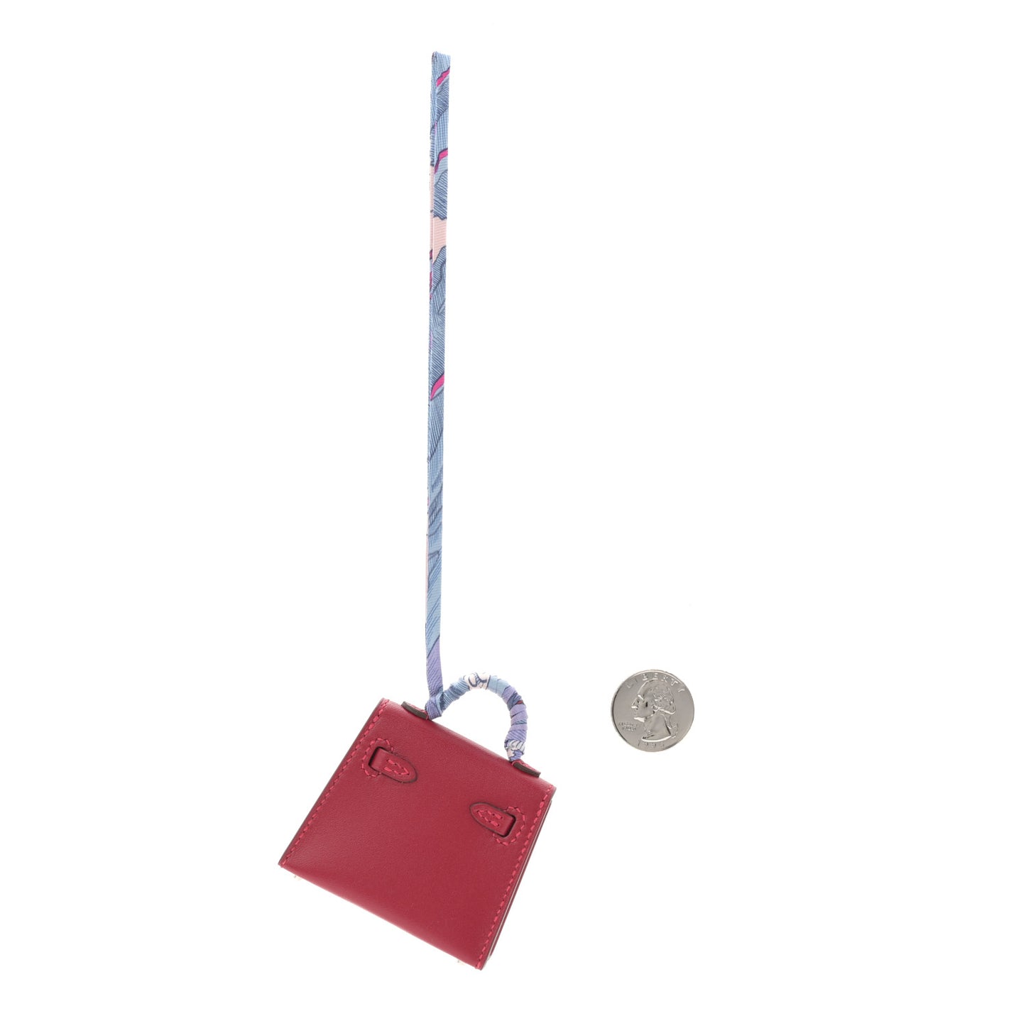 Tadelakt Mini Kelly Twilly Bag Charm Rouge Vif