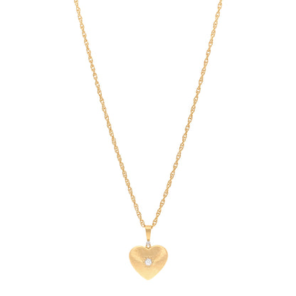 Buccellati 18K Yellow White Gold Diamond Macri Heart Necklace 1 of 4
