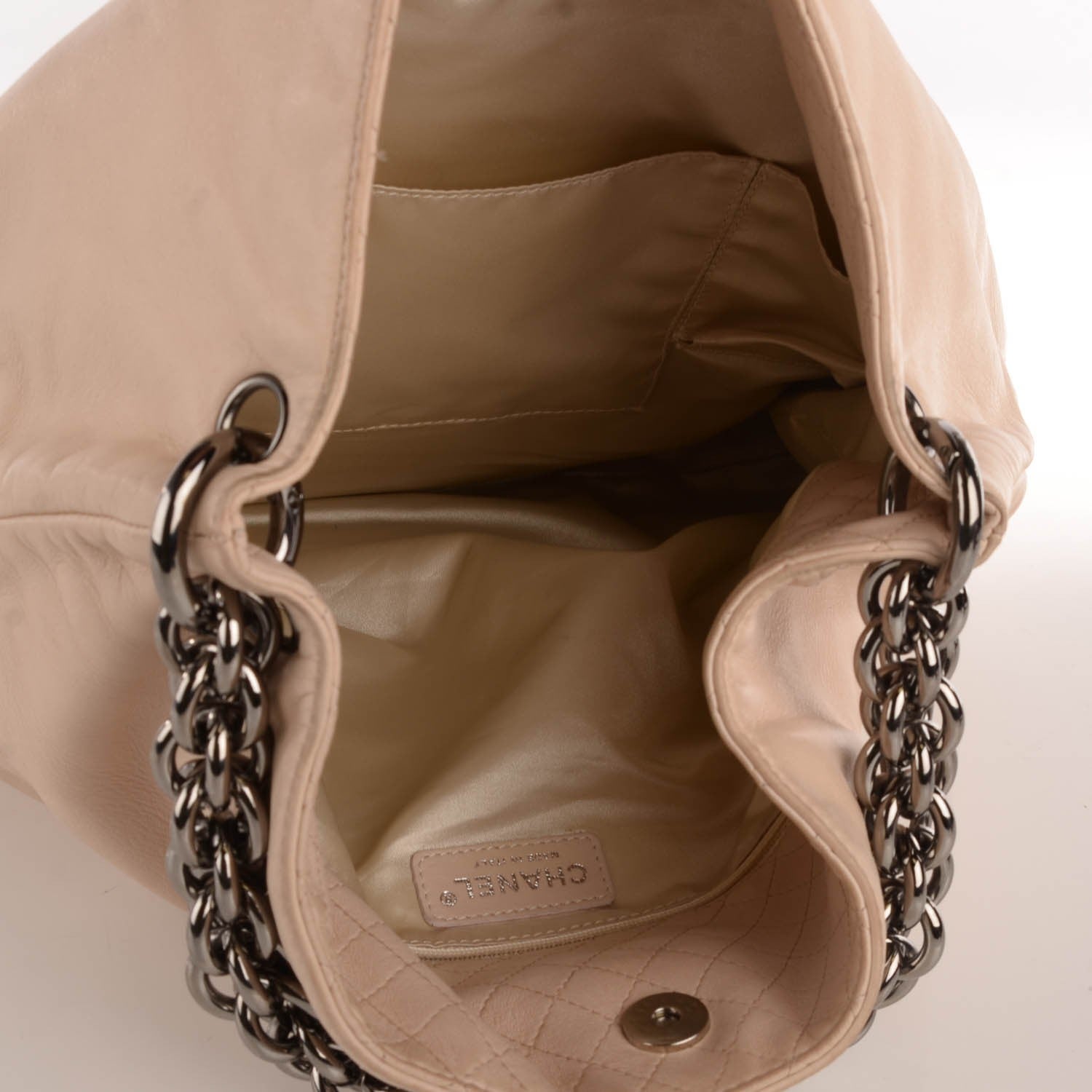 Chanel Lambskin Large Soft and Chain Hobo Beige 5 of 7