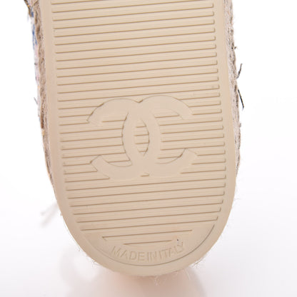 Chanel Tweed Lace Up Espadrilles 40 Multicolor 6 of 10