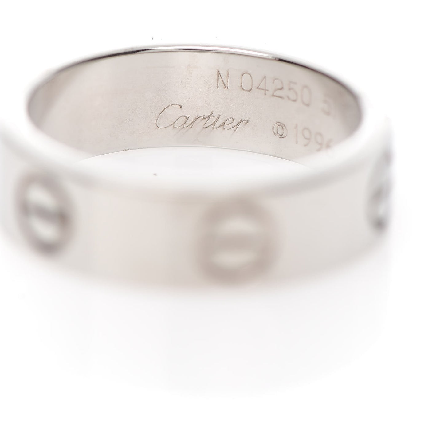 18K White Gold 5.5mm LOVE Ring 51 5.75