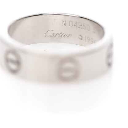 Cartier 18K White Gold 5.5mm LOVE Ring 51 5.75 5 of 7
