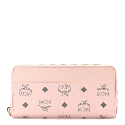 MCM Visetos Large Zip Around Wallet Powder Pink 1 of 9