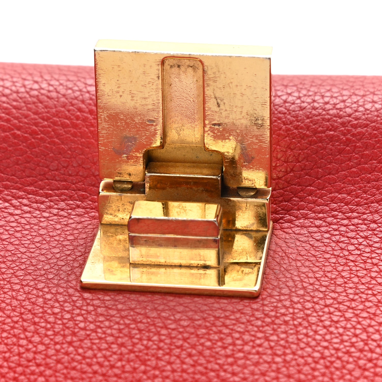 Celine Drummed Calfskin Suede Medium Trapeze Coquelicot 27 of 28