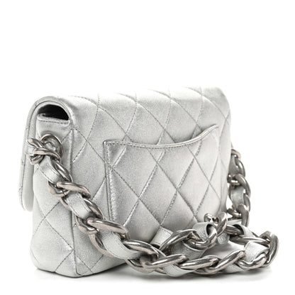 Chanel Metallic Lambskin Lacquered Quilted Small Flap Silver 3 of 10