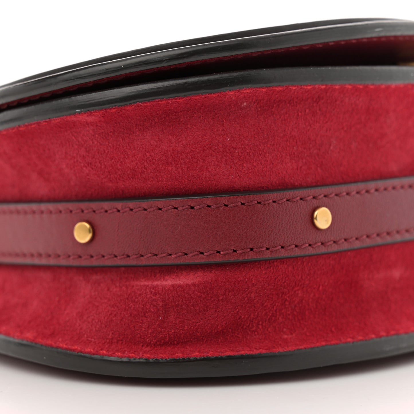 Calfskin Suede Small Nile Bracelet Bag Intense Red