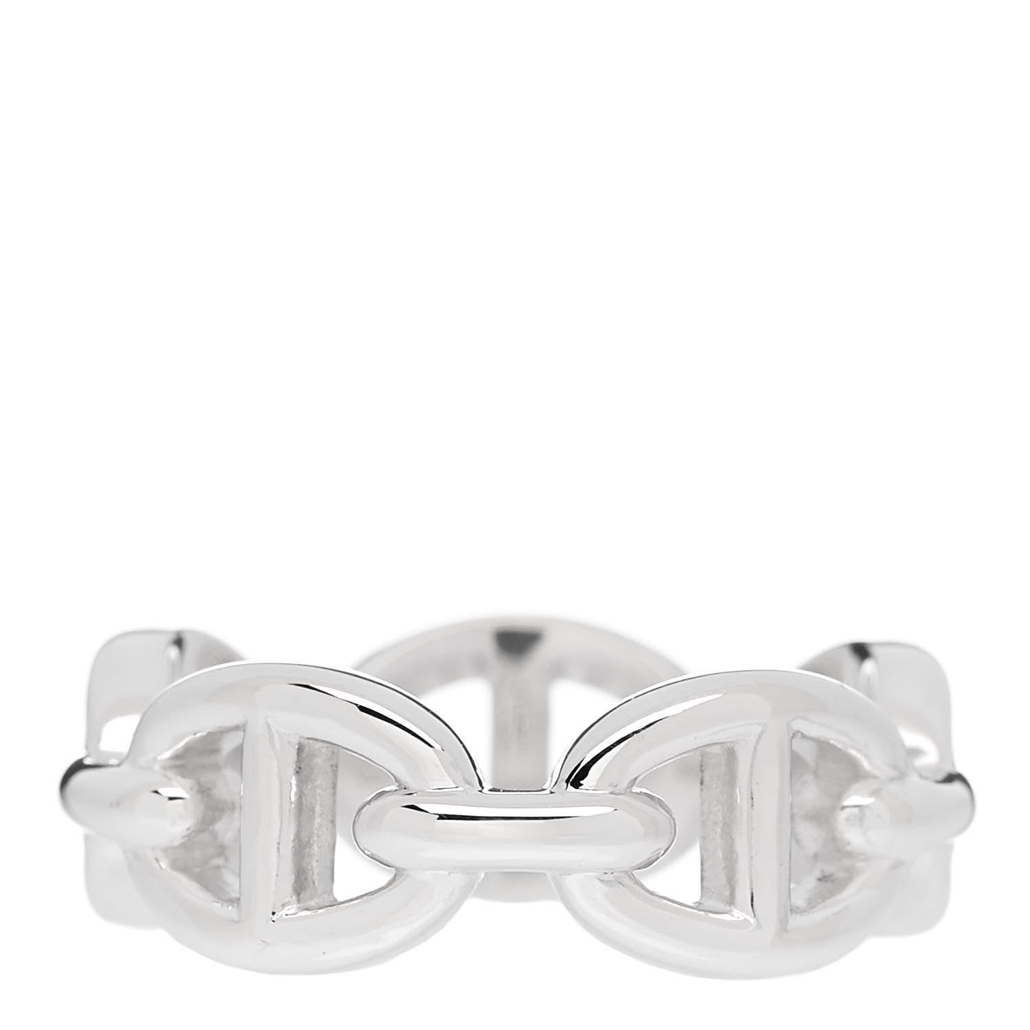 Hermes Sterling Silver PM Chaine d'Ancre Enchainee Band Ring 52 6 3 of 7