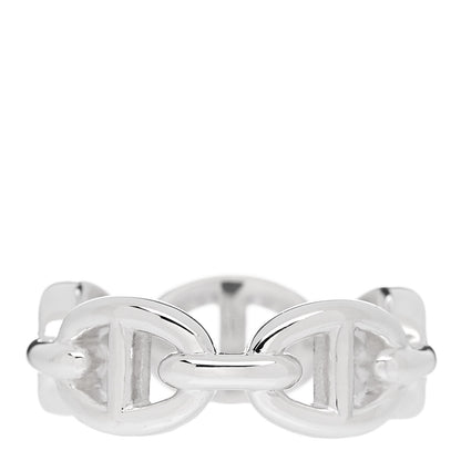 Hermes Sterling Silver PM Chaine d'Ancre Enchainee Band Ring 52 6 3 of 7