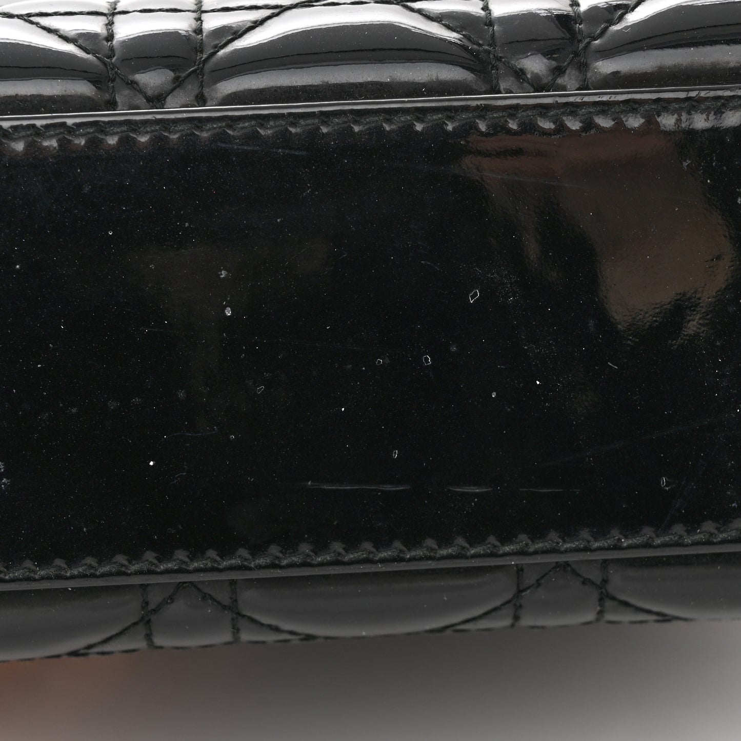 Patent Cannage Mini Lady Dior Black