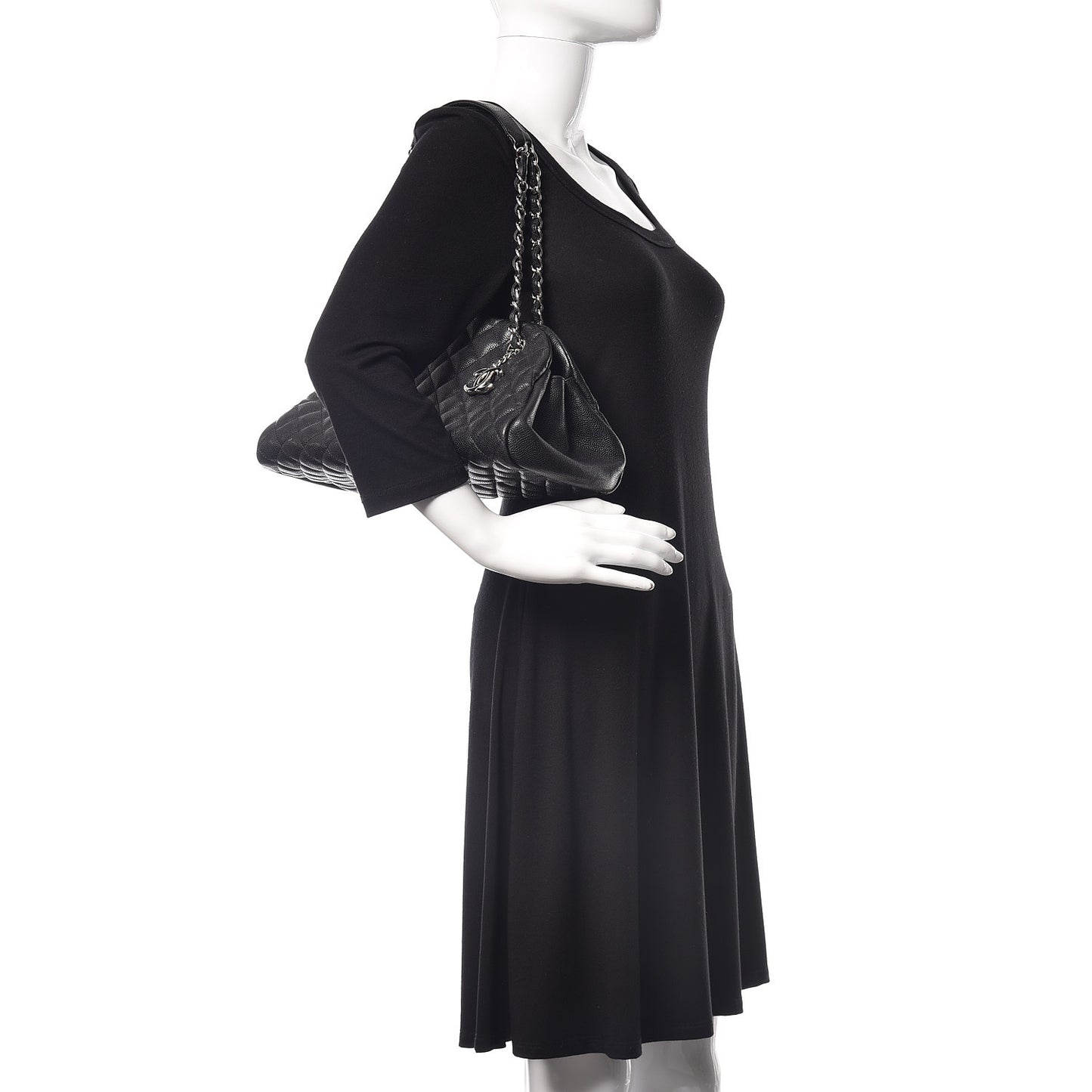 Caviar Quilted Medium Just Mademoiselle Black