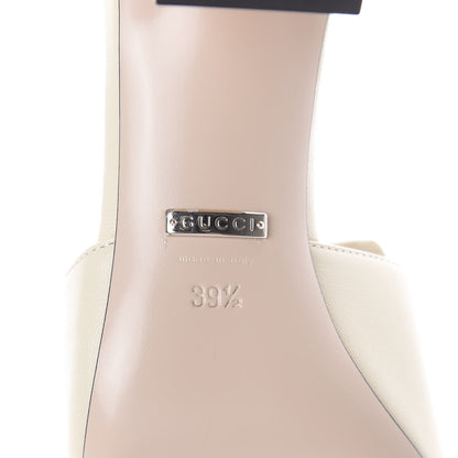Gucci Malaga Kid Crystal Square G Madelyn Mules 39.5 Vintage White 6 of 7