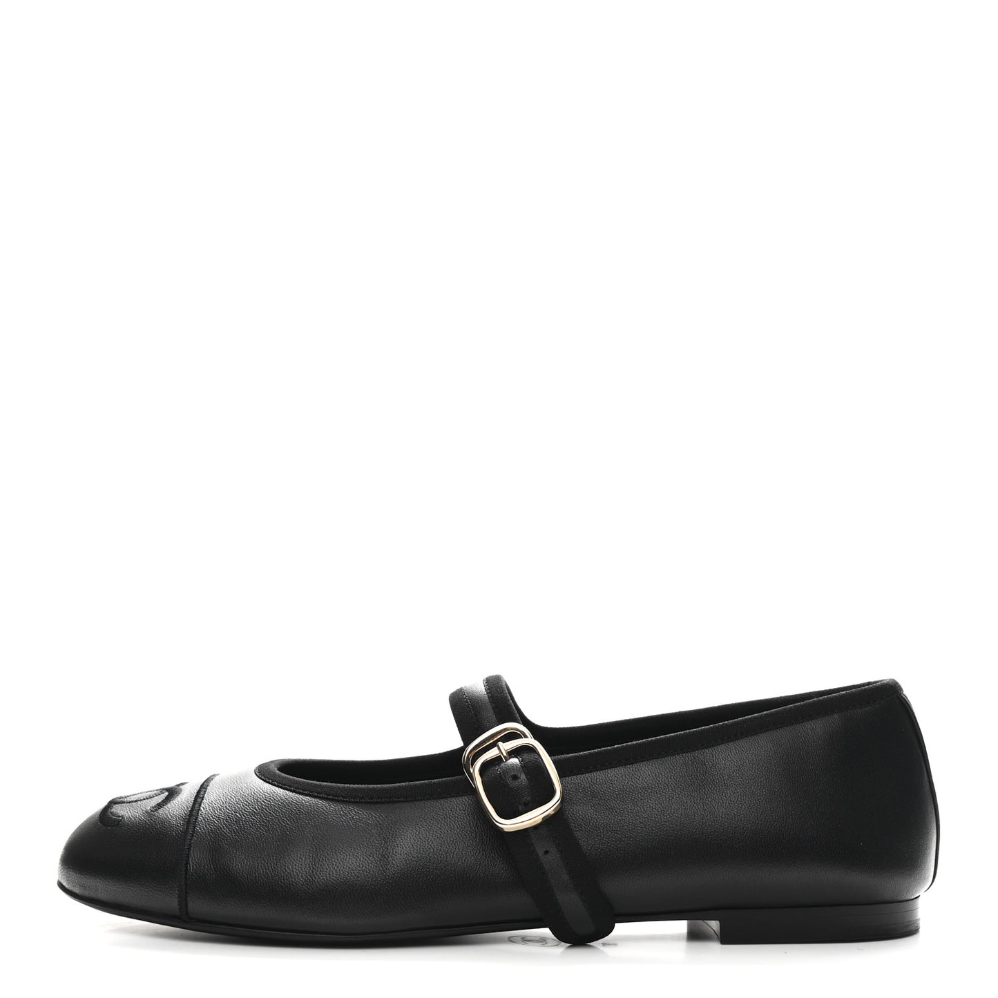 Lambskin Mary Jane Flats 37 Black