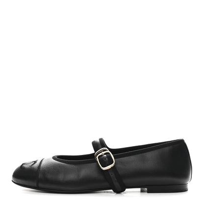 Chanel Lambskin Mary Jane Flats 37 Black 1 of 10
