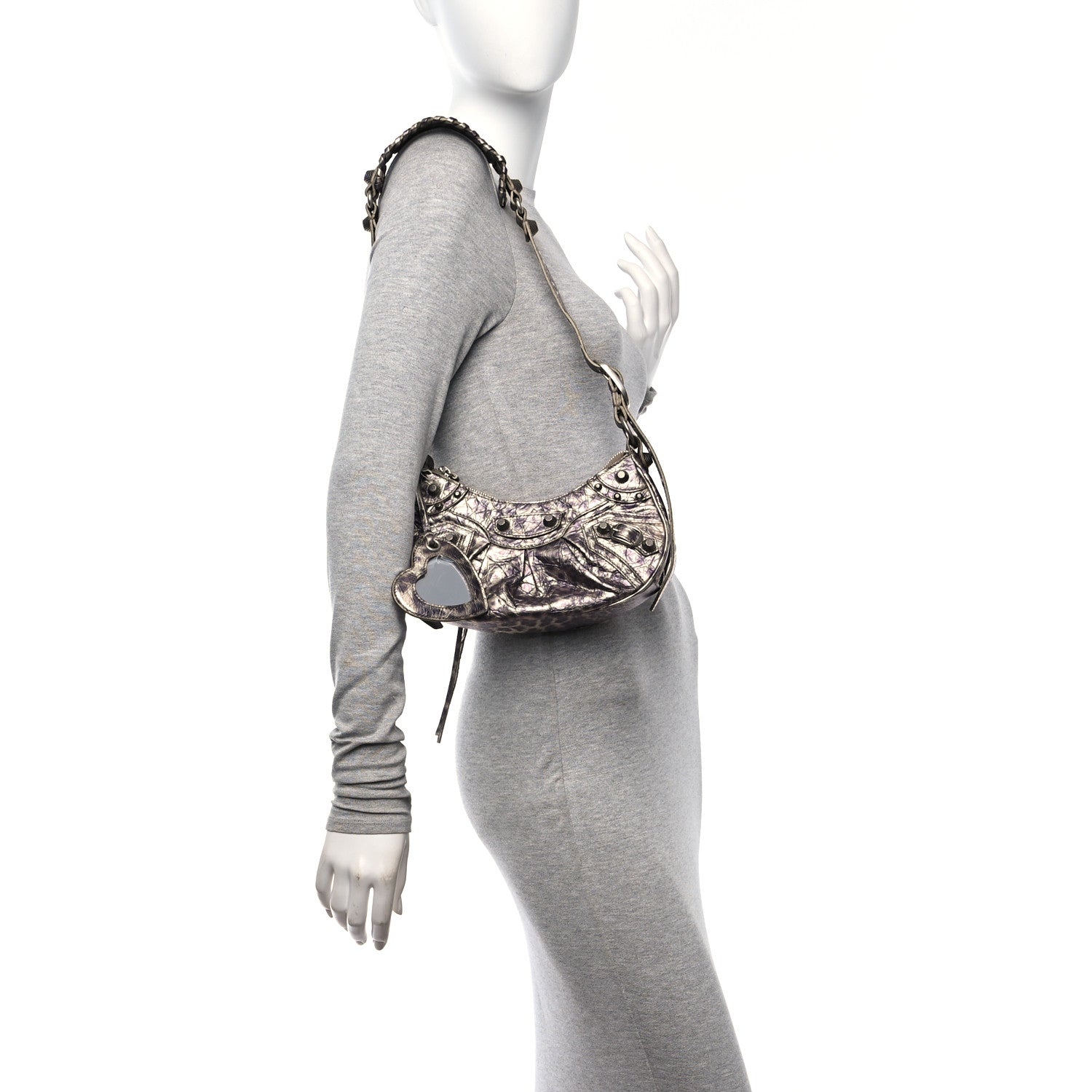 Balenciaga Metallic Agneau Arena Leopard Le Cagole Shoulder Bag XS Brown 2 of 10