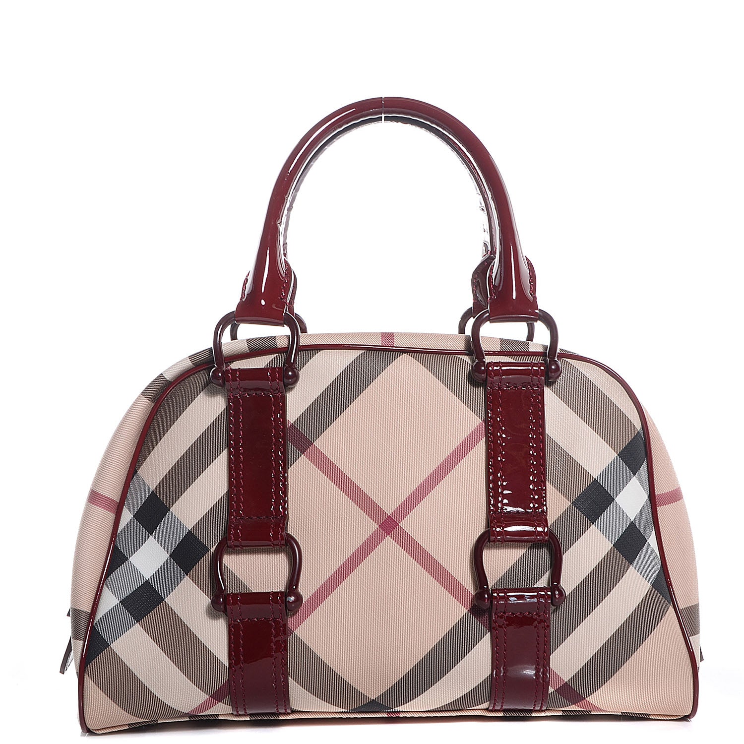 Burberry Supernova Check Bowler Tote Red 1 of 8