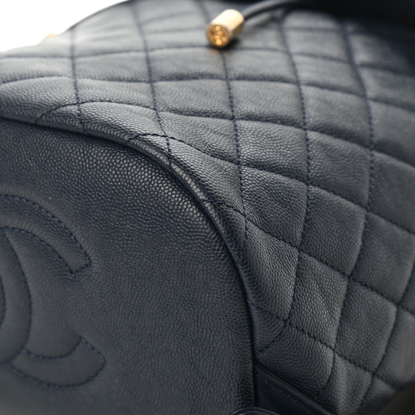 Caviar Quilted Filigree Backpack Navy